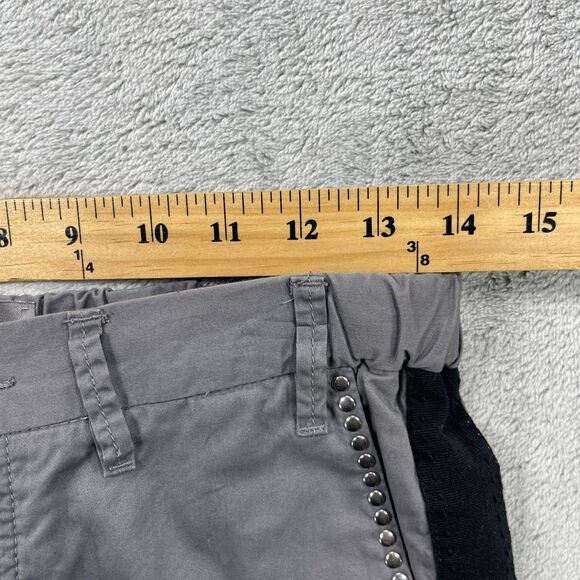 Zadig & Voltaire Pomelo Pants Womens 34 Gray Striped Cotton Mid-Rise Button-Fly - Picture 14 of 16